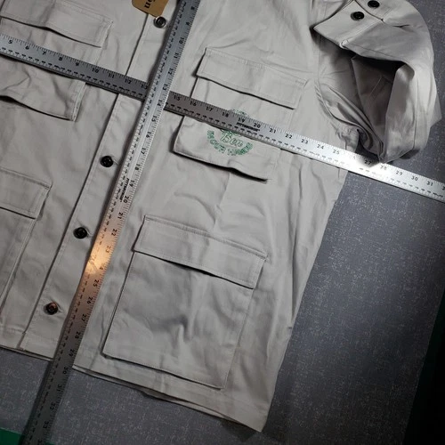 C'est Bon Designer graphic & embroidery Canvas Light Grey Cargo Jacket image 5