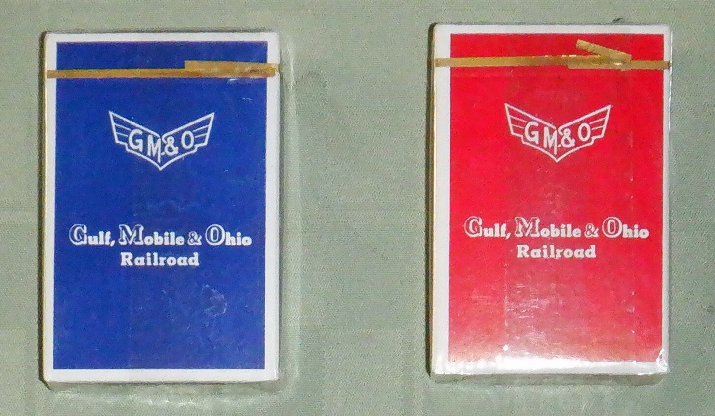 GULF MOBILE & OHIO Railroad Playing Cards 2 Decks Red & Blue Full