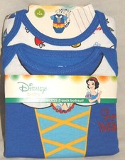 Princess Snow White Bodysuit Baby Size 12 18 24 Months NEW Disney 2 pack Outfits