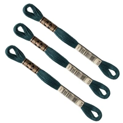 DMC 924Lot De 3 Échevettes Fils À Broder Mouliné Spécial 8m 25 Coton Vert - Photo 1/2