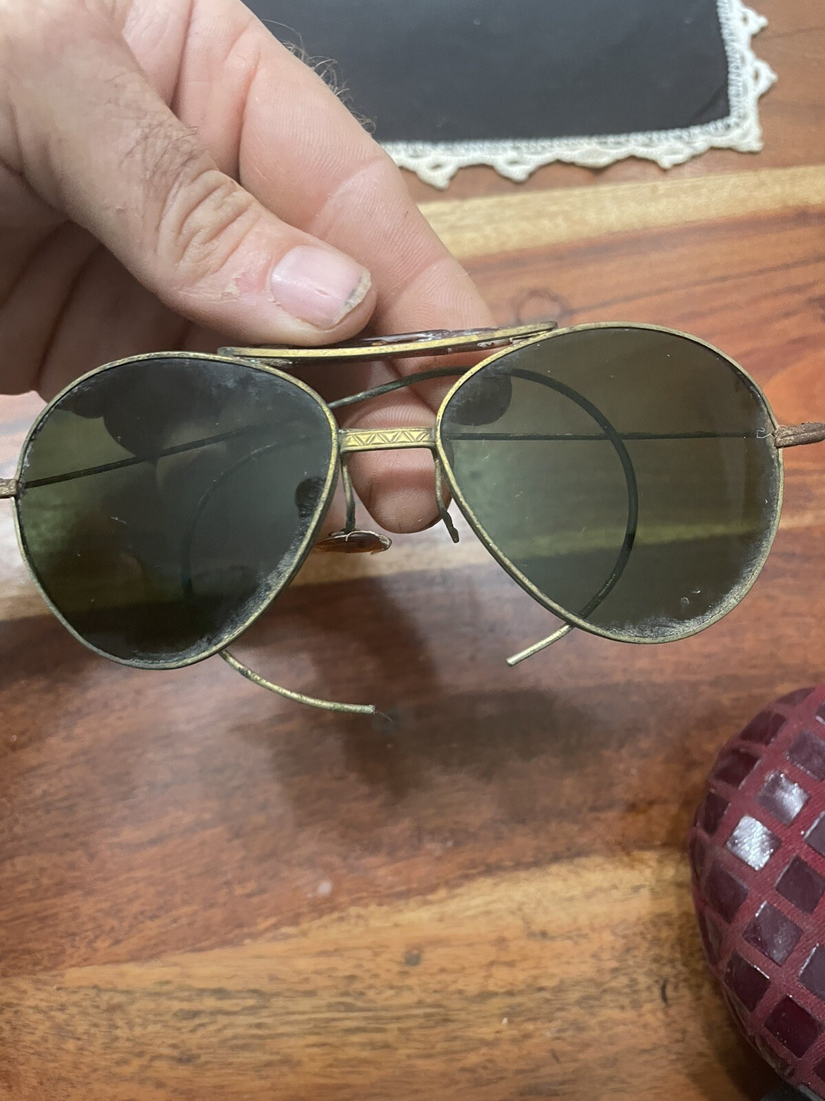 Vintage Aviator Shooting Glasses Sunglasses Cooked S… Gem