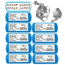 10 Packs Dental Orthodontic Bracket Mini Twin Braces Metal MBT 022 345 Hooks