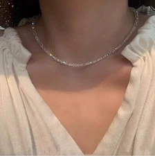 Natural Crystal Angel Aura Stunning Healing Women Crystal Choker Necklace Gift