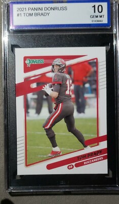 Tom Brady 2021 Panini Donruss Fußball Karte #1 Isag 10 Edelstein Ungebraucht