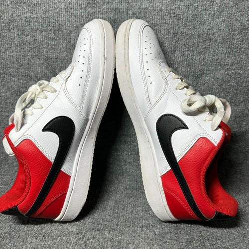 Nike Court Vision Low DH0851-100 Men's US 10.5 Sneakers White Red Leather Shoes - Picture 6 of 9