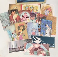 Vintage MCM Unused Religious Christmas Cards 38 Cards Envelopes Boxed Set