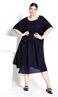 Isolde Roth By City Chic Ladies Plain Button Dress size 18 20 22 24 Colour Black