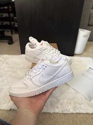 Size 7 - Nike Dunk Pro SB Low Triple White for sale online | eBay