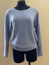 Magaschoni Blue Cashmere Pull Over Sweater w/ Dolman Sleeves Small