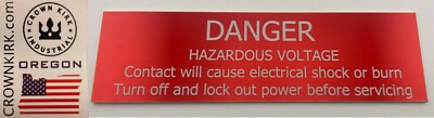 Danger Hazardous Voltage Warning Sign-Electric Shock Risk-Safety Label Tag 6''x2''