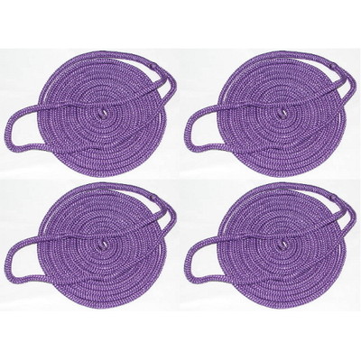 YaeMarine 4-Pack 5/8 Inch 20 FT Double Braid Nylon Dockline