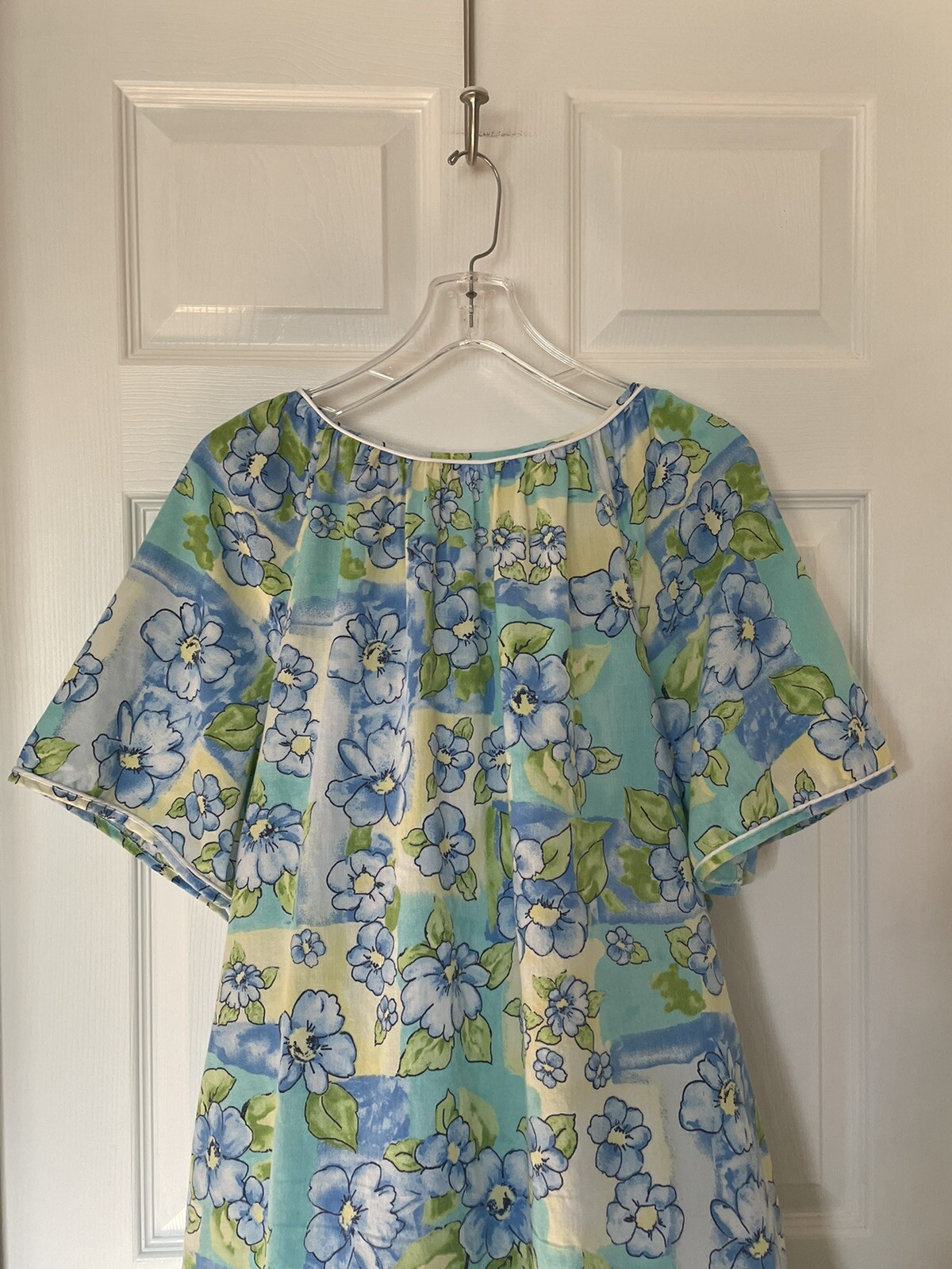 💙 SIMPLY BASIC Blue Floral Snap Button Night-Gow… - image 8