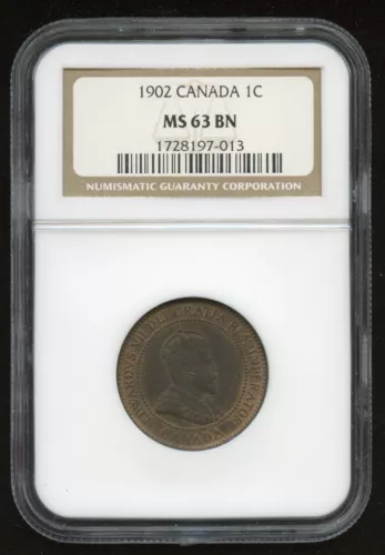 1902 Canada One Cent - NGC MS63 BN