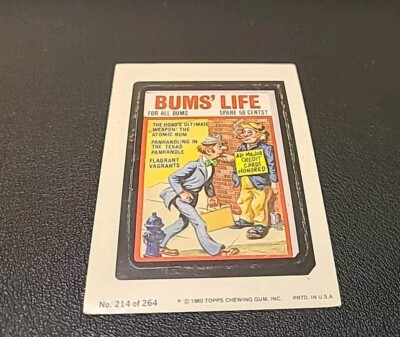 1980 Topps Wacky Packages Sticker #214 Bums' Life Magazine-Mint