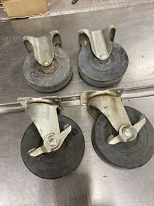 4  Roll Around Hard Wheels  5"  for Cart or Dolly  WH-01