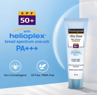 Neutrogena Ultra Sheer SPF 50 Sunblock Face Cream 30ml
