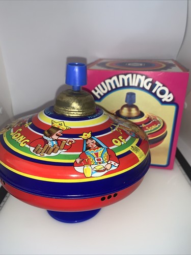 Vintage Chad Valley Kreisel Brummkopf mit Originalkarton