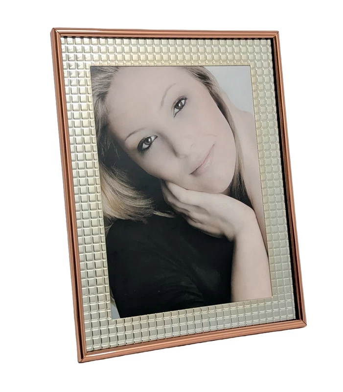 Cornice Porta Foto Ritratto Fotografie da Appoggio ANGIE 13 x 18 cm Rame Argento