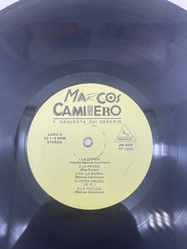 Marcos Caminero y Orquesta Sui Genesis La Rifera LP 1989 J&N 509 Latin Merengue - Picture 4 of 4