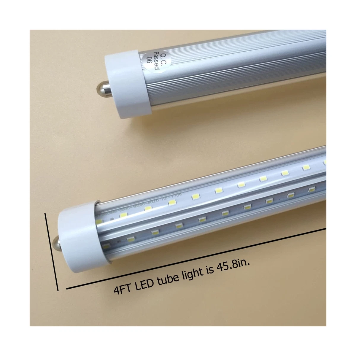 GOCuces T8 LED Tube Light 4FT 36W FA8 Single Pin V Shape Bright