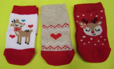 ERGEE 3 Paar Baby Söckchen Weihnachten Weihnachtssocken ABS GR.62/68 NEU mit Etikett