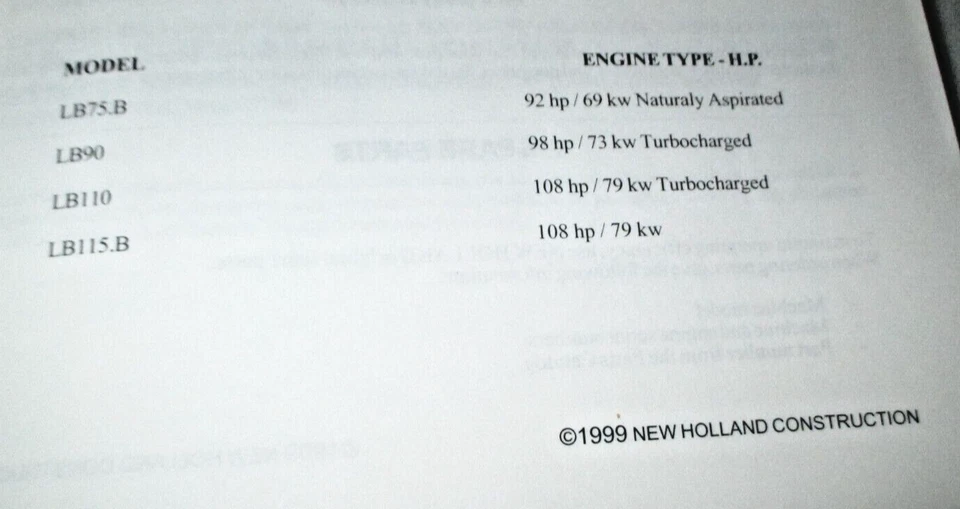New Holland LB75.B LB90 LB110 LB115.B Loader Backhoe Service Manual NH ORIGINAL! - Image 4 of 4