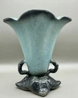 HULL Pottery 1950's Blue  & Black Speckled Royal Woodland Vase W16 VINTAGE 8.75”