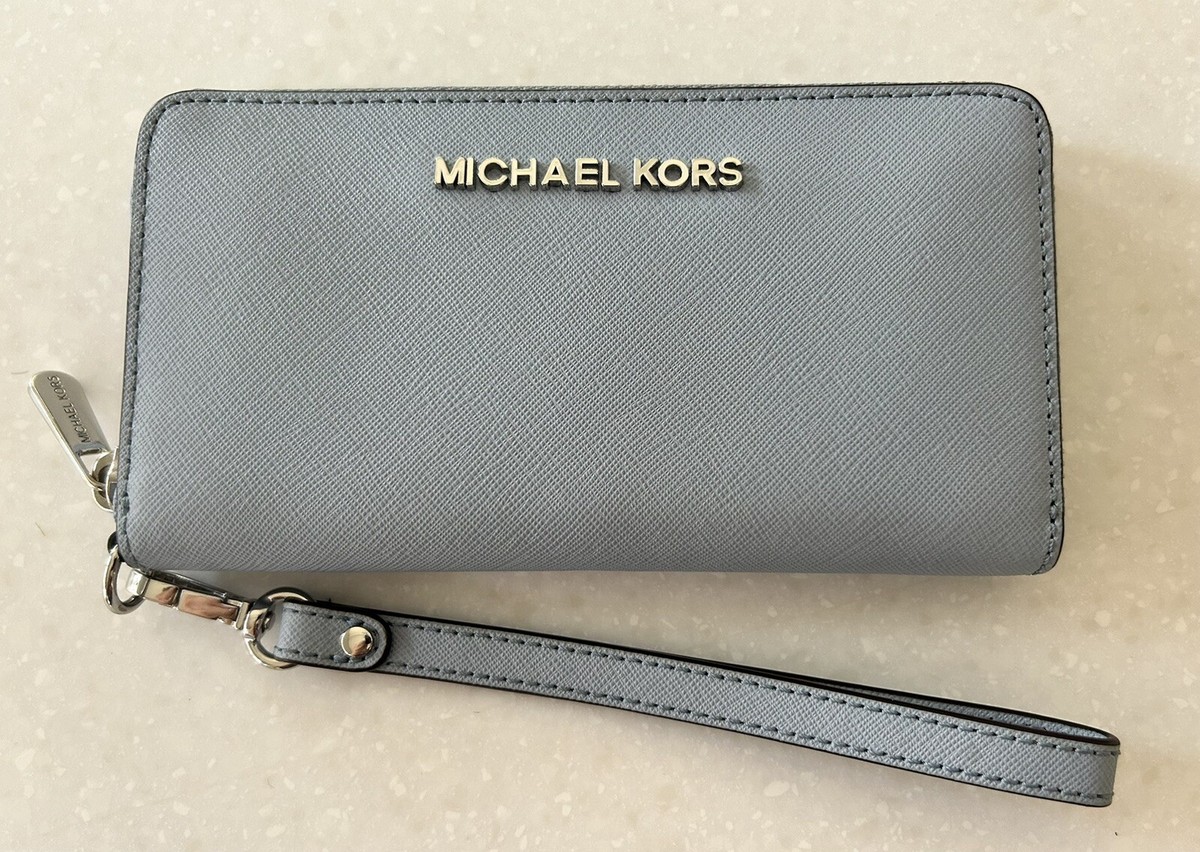 Michael Kors Long Zip Around Wallet Wristlet Powder Blue