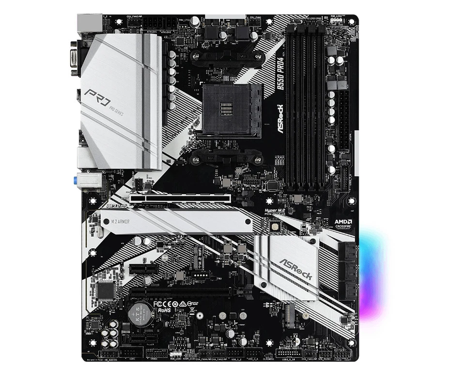 ASRock Pro4 AMD B550 AM4 ATX DDR4-SDRAM Motherboard - Imagen 2 de 4
