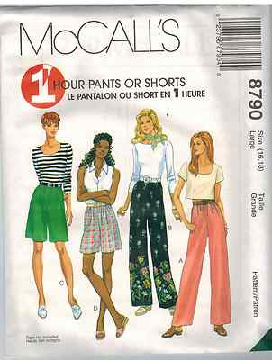 8790 UNCUT Vintage McCalls Pattern Misses Pull on Pants Shorts SEWING OOP SEW