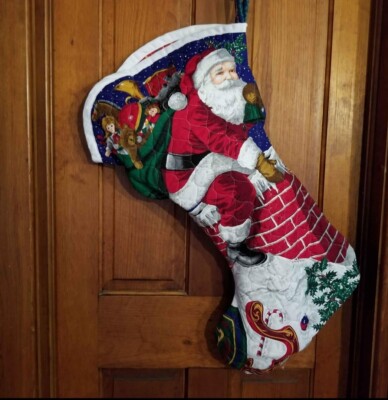 Jumbo Stocking 32''L Santa Chimney Cranston Christmas