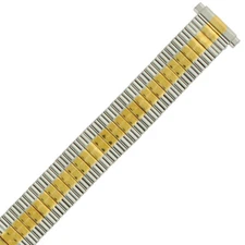 12mm-14mm Watch Band Expansion Metal Stretch Two-Tone Fits Ladies