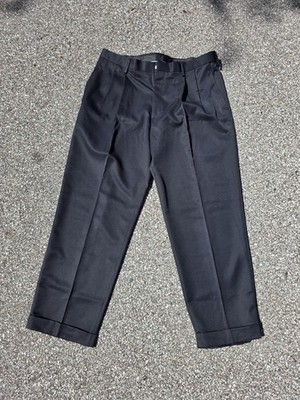 Haggar Classic Fit Pleated Navy Dress Pants Polyester Hidden Expandable  Waist | eBay