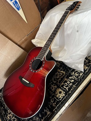 Ovation Timeless Balladeer Deep Contour Acoustic-Electric Guitar - Cherry Burst