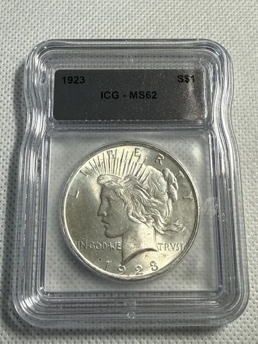 1923 Peace Dollar ICG MS62 $1 Silver Nice Original Coin