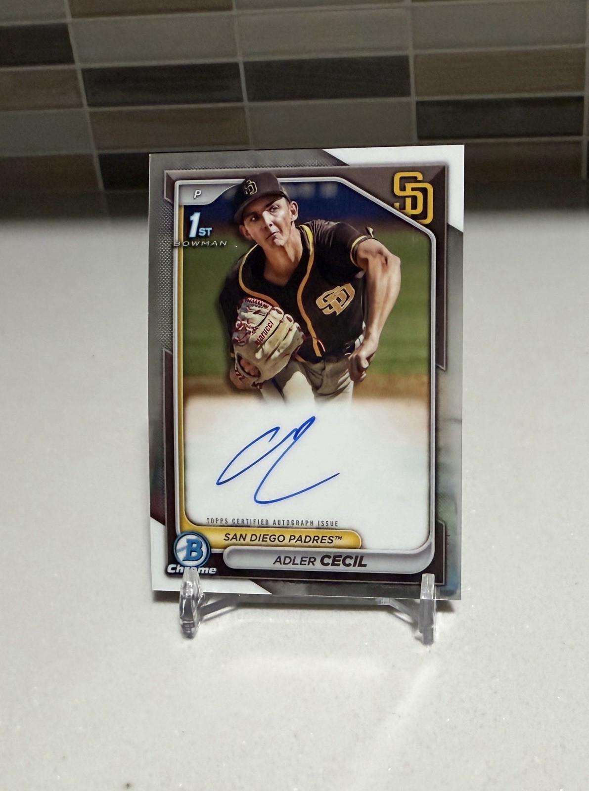 2024 Bowman Chrome - Prospect Autographs Adler Cecil #CPA-CA (AU, RC) Padres