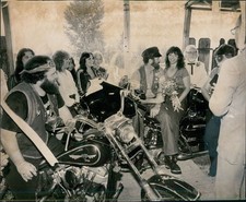 1982 Diane Rich Fitzgerald Motorcycle Wedding Vows Reverend Don 8X10 Photo