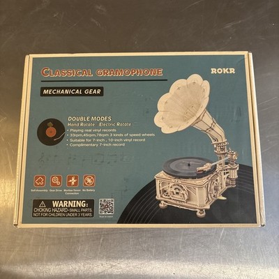 ROKR 3D Wooden Puzzle Classical Mechanical Gramophone Model Kit Gift for Adults