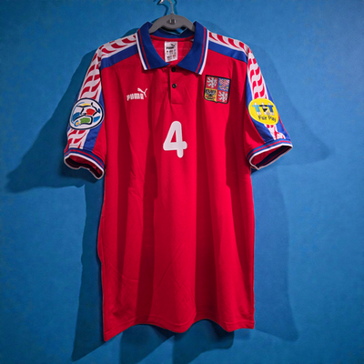 チェコ代表 1996 ホーム ユニフォーム #8 ポボルスキー CZECH REPUBL Home EURO CUP 1996 - Retro Jersey - NEDVED # 4 - 2XL