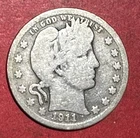 1911D US Barber SILVER Quarter "Denver" Mint! Good! Lower Mintage 934K!