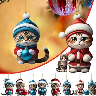 19x Frohe Weihnachten süße Katze Ornament Weihnachtsbaum Hängedeko Anhänger