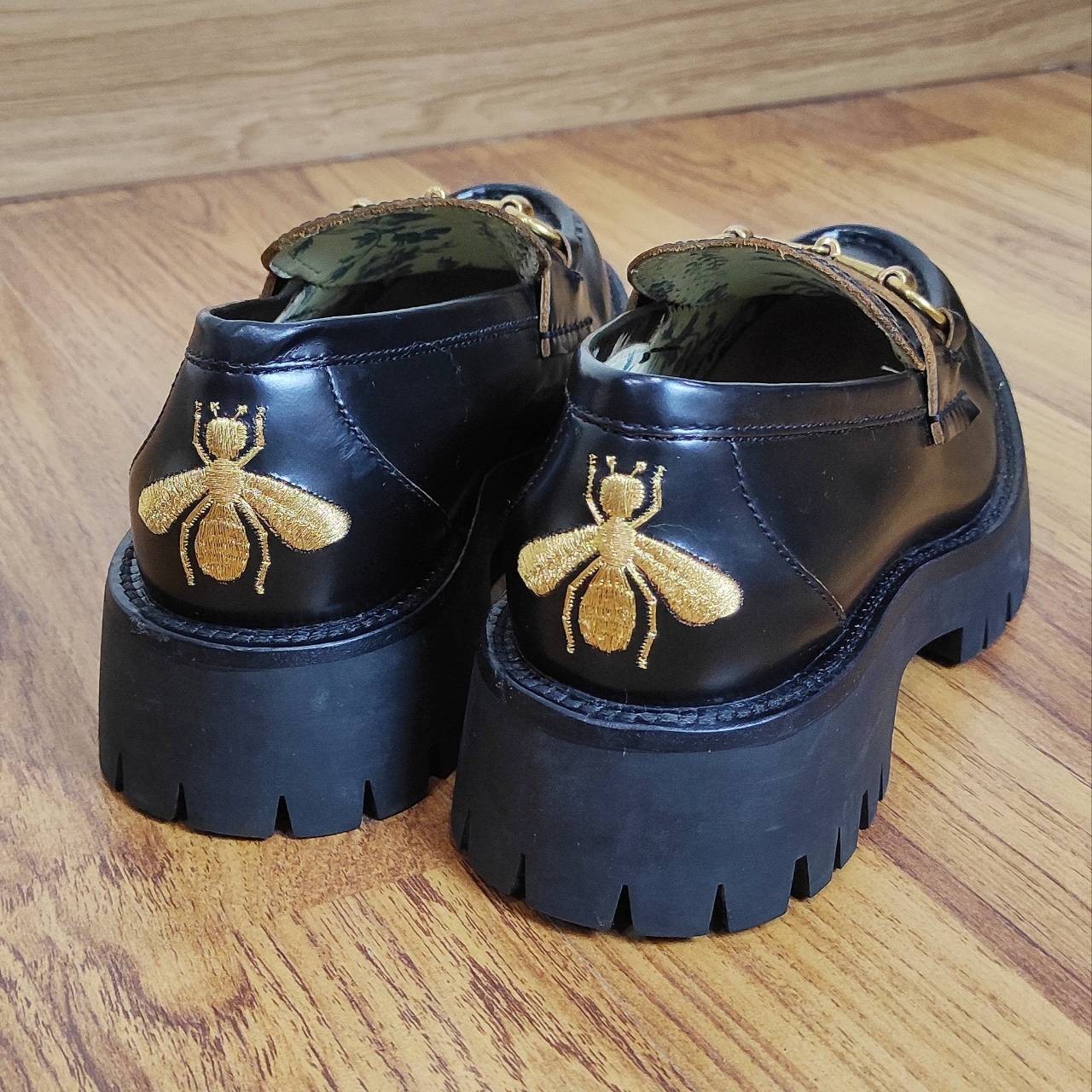 SAOLA Scarpe da donna Gucci Cordovan Horsebit Lux suola a strappo in pelle nera taglia: EU36 US6