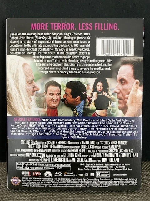 Thinner (1996) Shout! Factory Collector's Edition Blu-ray With Slipcover New Foto 2 de 2