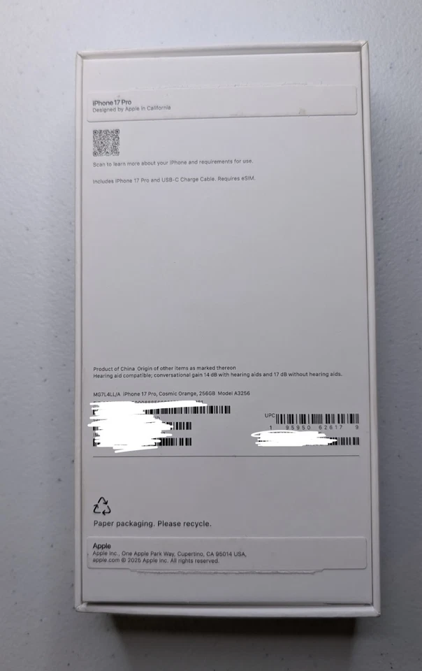 Apple iPhone 17 Pro - 256GB - Cosmic Orange - U.S. Cellular Only - Brand New - Image 3 of 3