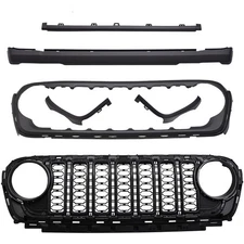 Front Bumper Grill w/O Camera Hole Fits 18-24 Jeep Wrangler JL & Gladiator JT