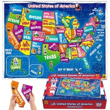 United States Map Puzzle For Kids 103 Pieces USA Geography Educational Game