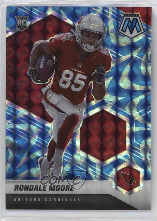 2021 Panini Mosaic Rookies Reactive Blue Mosaic Prizm Rondale Moore #317 1hr4