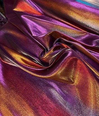 Silk satin vibrant multi ombre print fabric