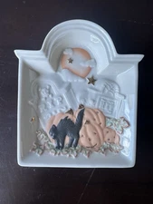Lenox Halloween Tidbit Dish Tombstone With Original Box