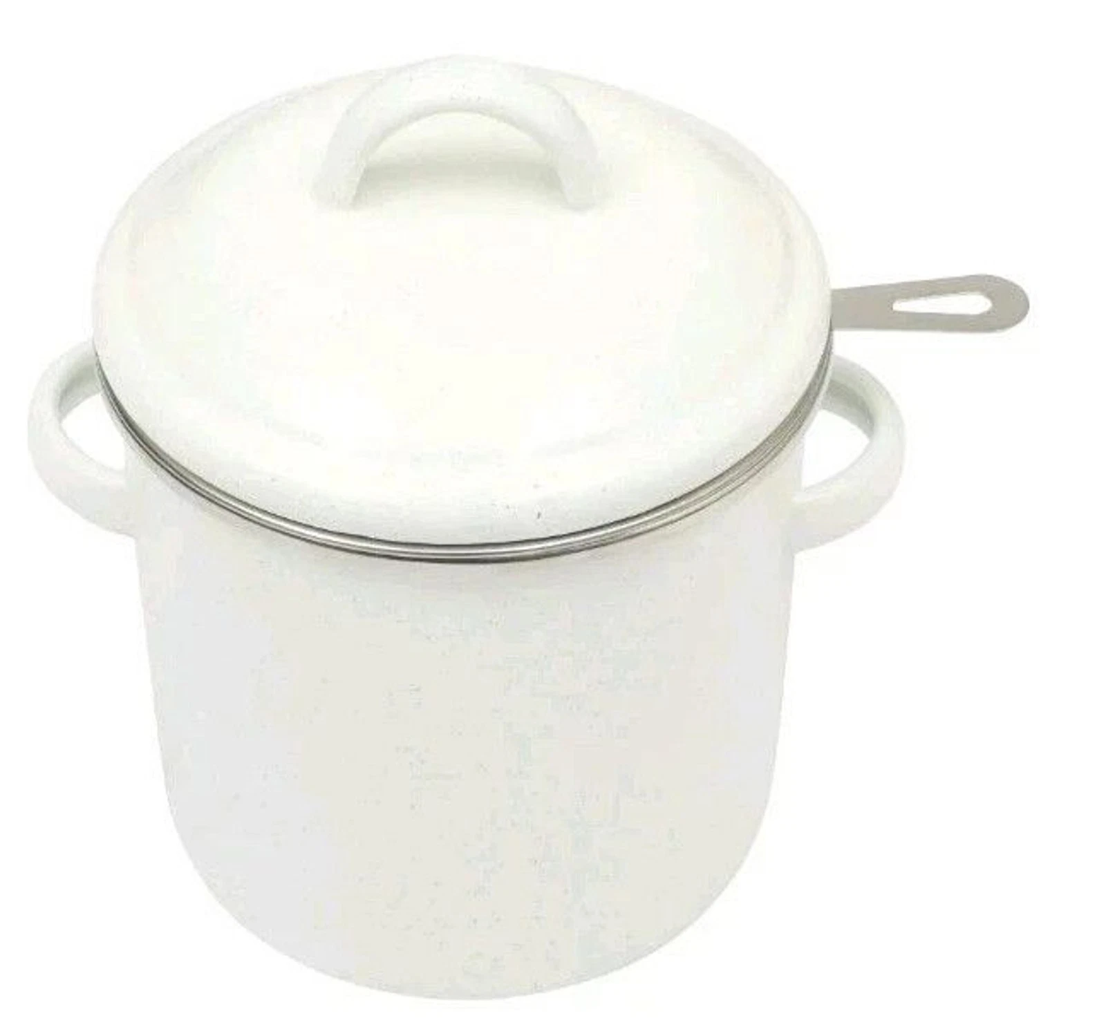 Pioneer Woman Enamel-on-Steel Grease Strainer and Lid Linen Speckle Kitchen NEW